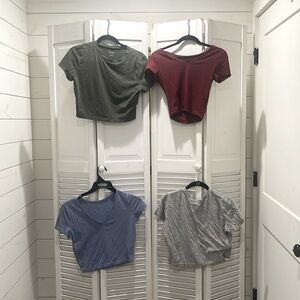 Set of 4 cropped target tees.